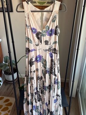 Free People Purple and Black Floral Maxi Dress